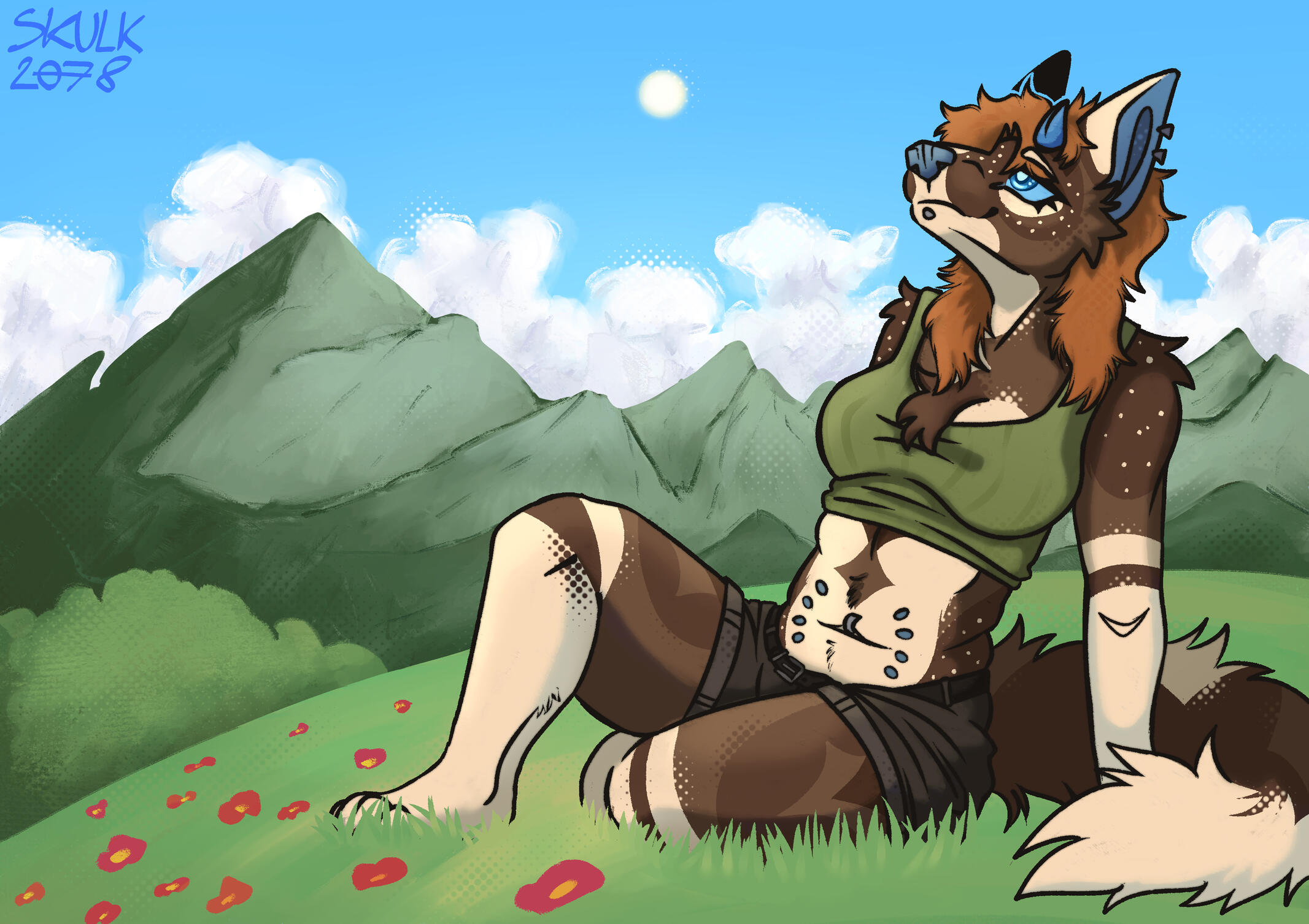 Fullbody with complex shading and painted background ($150)